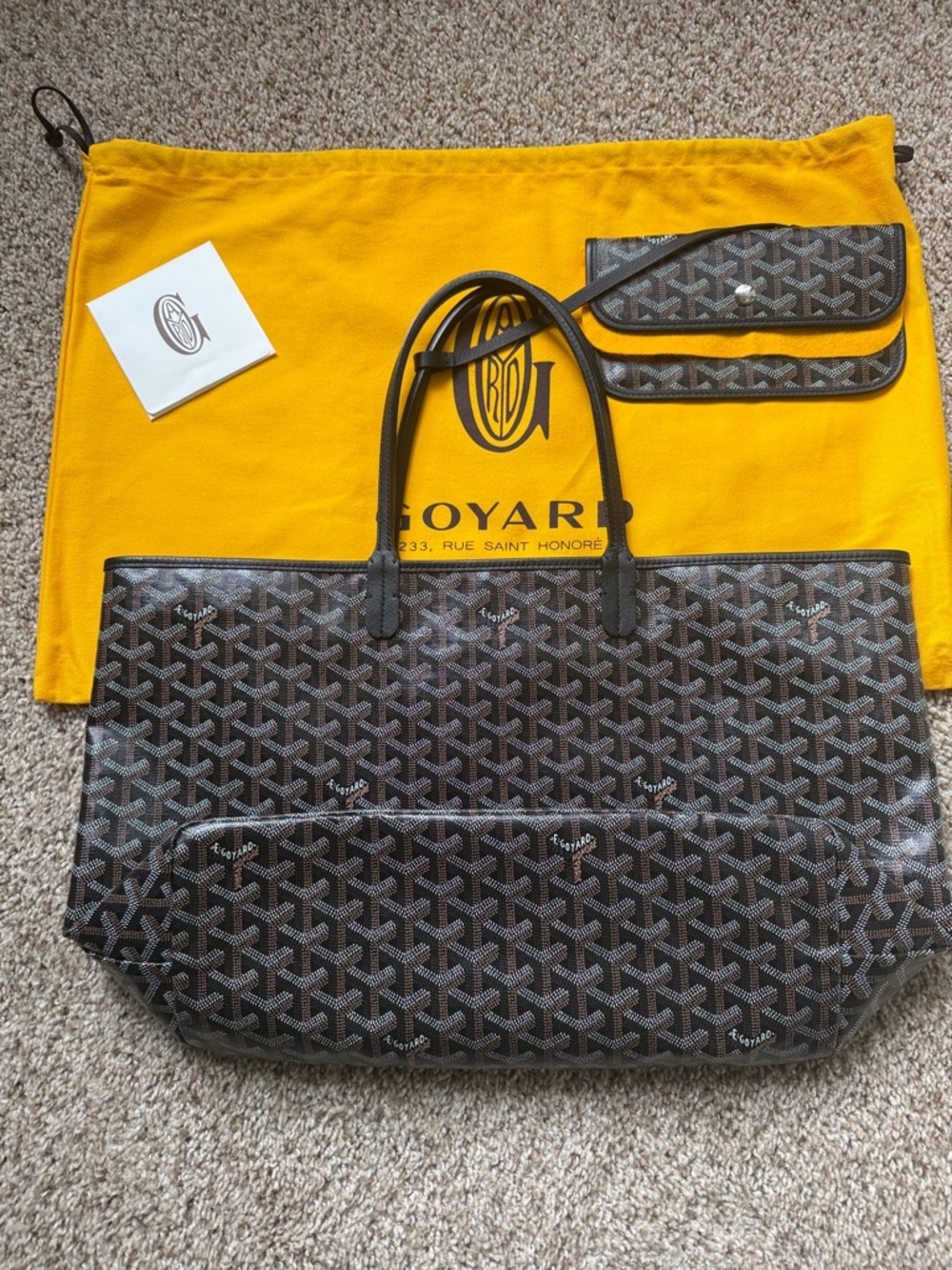 ✨100% AUTHENTIC GOYARD ST. LOUIS TOTE PM W/POUCH BRAND NEW BLACK!!✨ - Picture 4 of 8